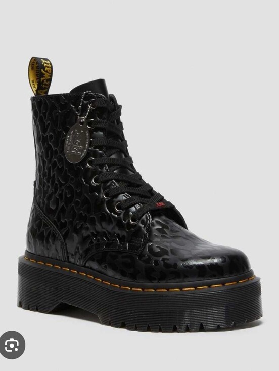Dr. Martens Other - Dr. Martens | Xx Girl Jadon Black Patent Leopard-Embossed Platform Boot